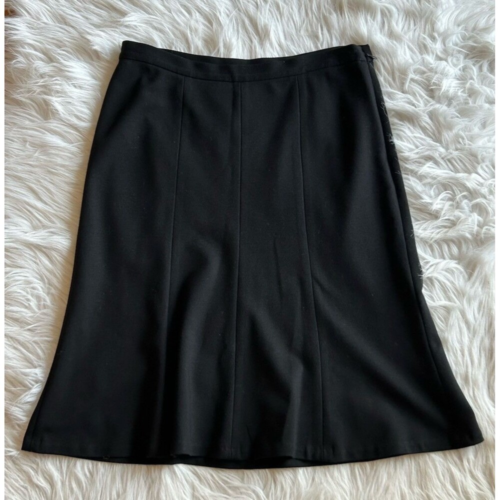 Talbots Women’s 4P Petite Black A-line Stretchy Skirt Career
